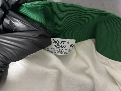 Vintage West Wind Satin Varsity Jacket White/Green - Embroidered Men’s Medium - Bild 8 von 13