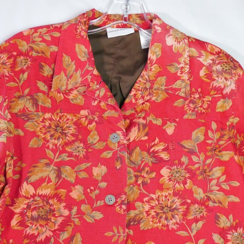 Alfred Dunner Damengröße 12 gefütterte Jacke Blumenmuster Kragen Knopfleiste Perlen - Bild 2 von 14