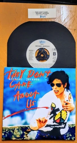 MICHAEL JACKSON THEY DON'T CARE  7" UK VINYL 45+  2 FREE CUSTOM PIC SLEEVES