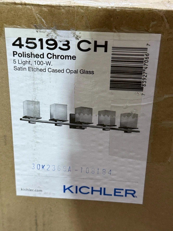 Luz de tocador de baño Kichler Lighting 45193CH Tully cromada nueva-caja abierta Foto 2 de 4