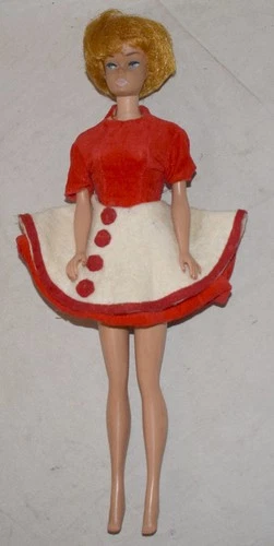 Vintage 1962 Mattel Midge Doll Bubble Cut Strawberry Blonde - Barbie