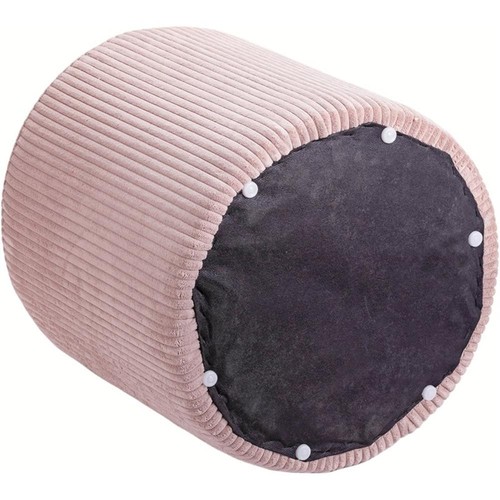 Pemberly Row Modern / Contemporary Soft Microsuede Fabric Pink Ottoman / Stool - Picture 5 of 8