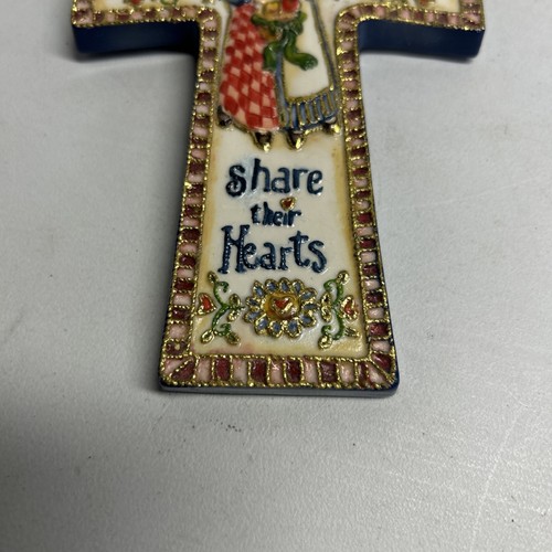 Vintage Shelly Rasche von Roman Inc. Keramik Kreuz "Schwestern teilen ihr Herz" 2 - Bild 3 von 8
