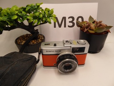 Olympus Trip 35 analoge Spiegelreflexkamera neue Dichtungen & Leder orange voll funktionsfähig + Riemen