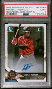2018 Bowman Chrome Kristian Robinson #BCPA-KR Auto PSA 9
