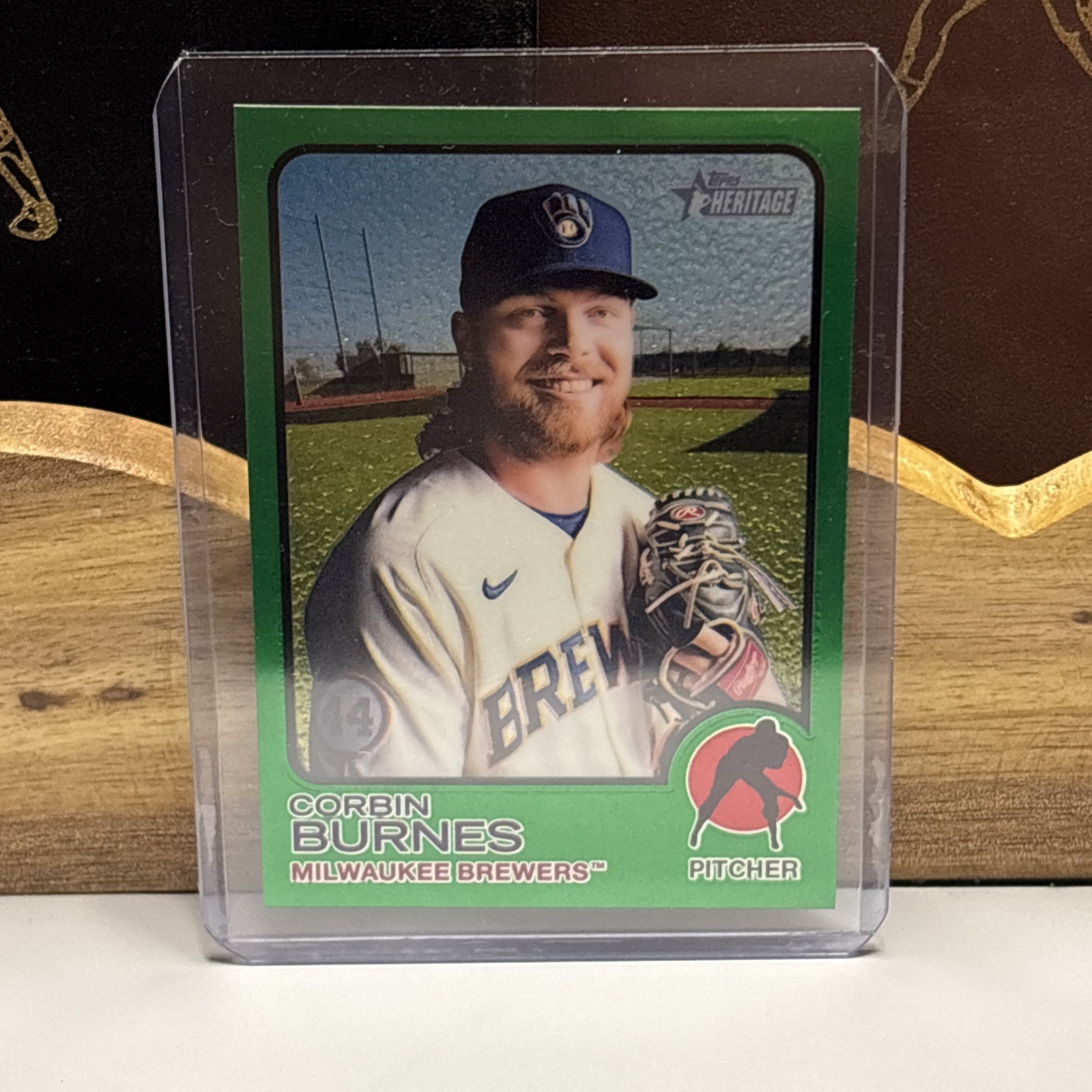 2022 Topps Heritage Corbin Burnes Chrome Green Refractor /273 #15 Milwaukee