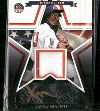 2025 Panini USA Baseball #SSM-XM Xavier Mitchell Signature Materials Black Gold