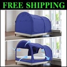 Elegant Grey Bed Canopy Sleeping Tent - Lightweight Twin Size With Zipped Doors