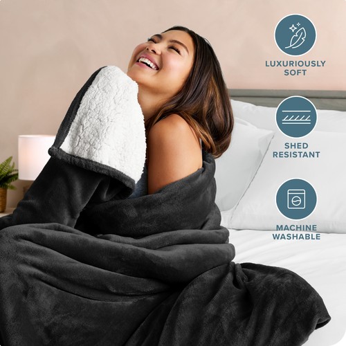 Plüsch Sherpa Bettdecke, flauschig & weich von Bare Home - Bild 30 von 165