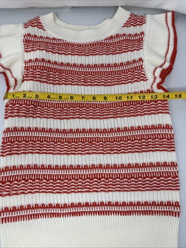 EUC Evereve orangefarbener Häkelpullover mit Flatterärmeln adrett XS - Bild 4 von 7