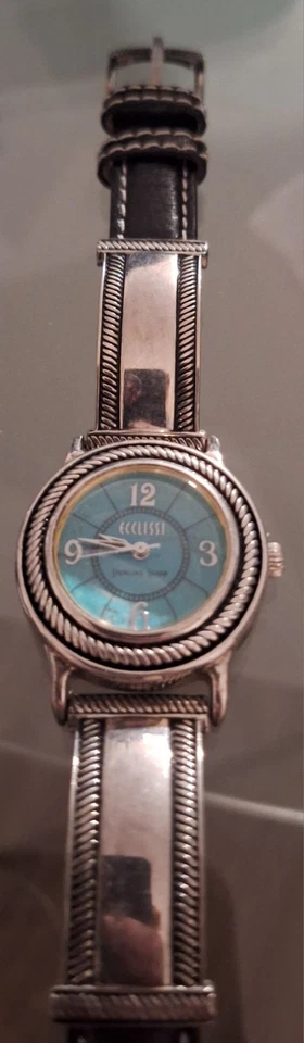 Ecclissi Sterling Silver 925 Turquoise Ladies Watch 6.75” - Image 2 of 4