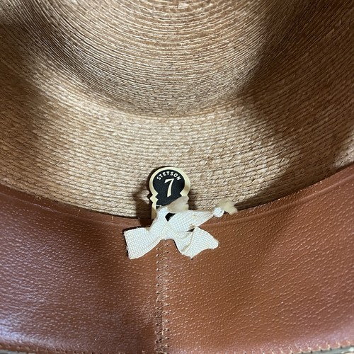 Vintage Stetson Braided Straw Fedora Size 7 - Picture 13 of 16