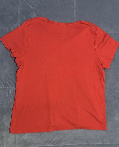 croft barrow Women’s Red T Shirt “Worry Ends When Faith In God Begins” Sz XXL - Picture 2 of 6