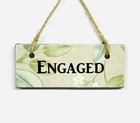 Craftworks Engaged/Vacant Double Sided Privacy Pretty Wooden Door Plaque/Sign