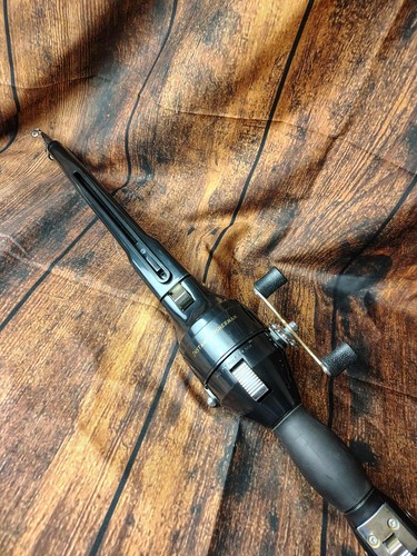 Carrete de pesca compacto pescador instantáneo de 12" a 50" portátil negro equipo de camping  - Imagen 1 de 7