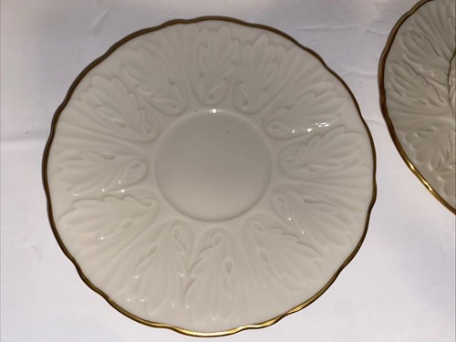 4 Vintage Lenox 24k Gold Trim Cottage Collection Teacups And Saucers Made In USA - Picture 9 of 15