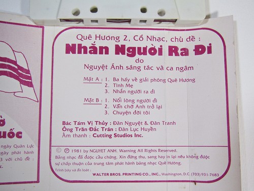 Rare 1981 Vietnamese Cassette Nhắn Người Ra Đi (Cổ Nhạc) – Nguyệt Ánh – Signed - Picture 5 of 12