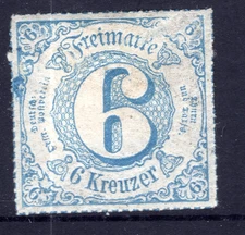 c.1861 Germany Colony THURN & TAXIS  6 Kreuzer