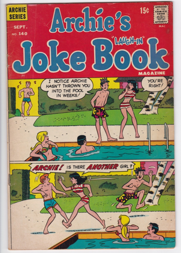 Libro de bromas de Archie #140 (1969) cubierta clásica de mordaza de piscina | Archie Comics en muy buena condición - Imagen 1 de 10