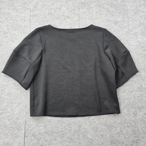 Spanx Air Essentials Shirt Womens Large Black Boxy Cropped Modal Stretch Minimal - Picture 6 of 6