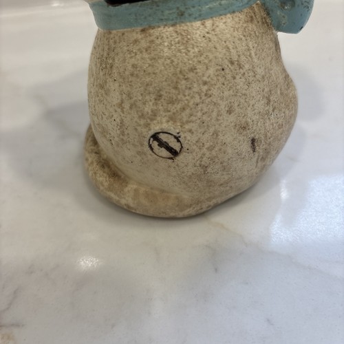 Vintage Hubley Cast Iron Cat Coin Bank 1930s White Kitten Blue Bow - Picture 7 of 9