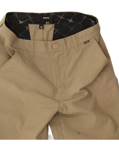 HURLEY Mens Chino Shorts W32 Medium Beige Striped Polyester CC02 - Picture 3 of 3