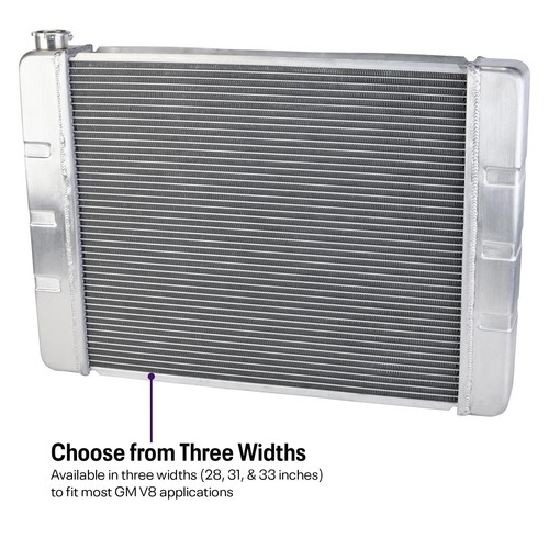 WindChill™ SBC/BBC 3-Row Radiator w/ Cooler, 33x19, Plain - Picture 3 of 18