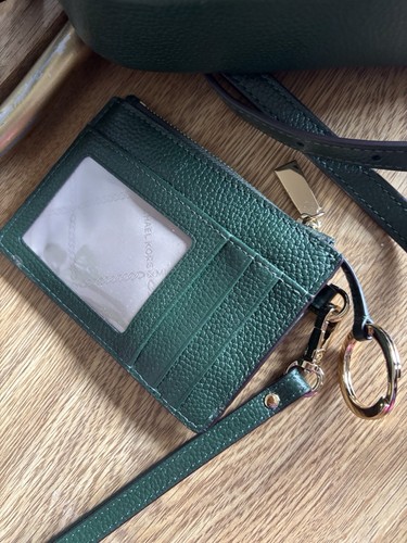 Michael Kors Jet Set Grün Leder Umhängetasche Handtasche mit Karten Münzfach - Bild 5 von 5