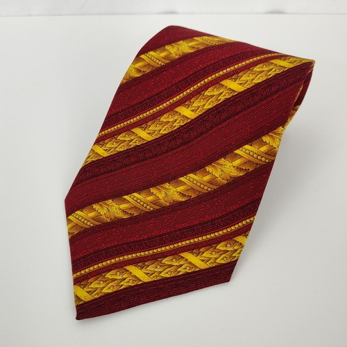 Neu mit Etikett Gianfranco Ferre Seiden-Anzugkrawatte rot gold Designer 4 x 57 hergestellt in Italien
