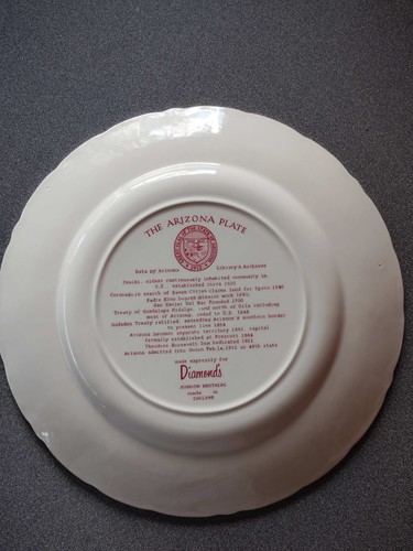 Vintage Speiseteller ~ State of AZ ~ Grand Canyon ~ Johnson Brothers - Bild 3 von 3