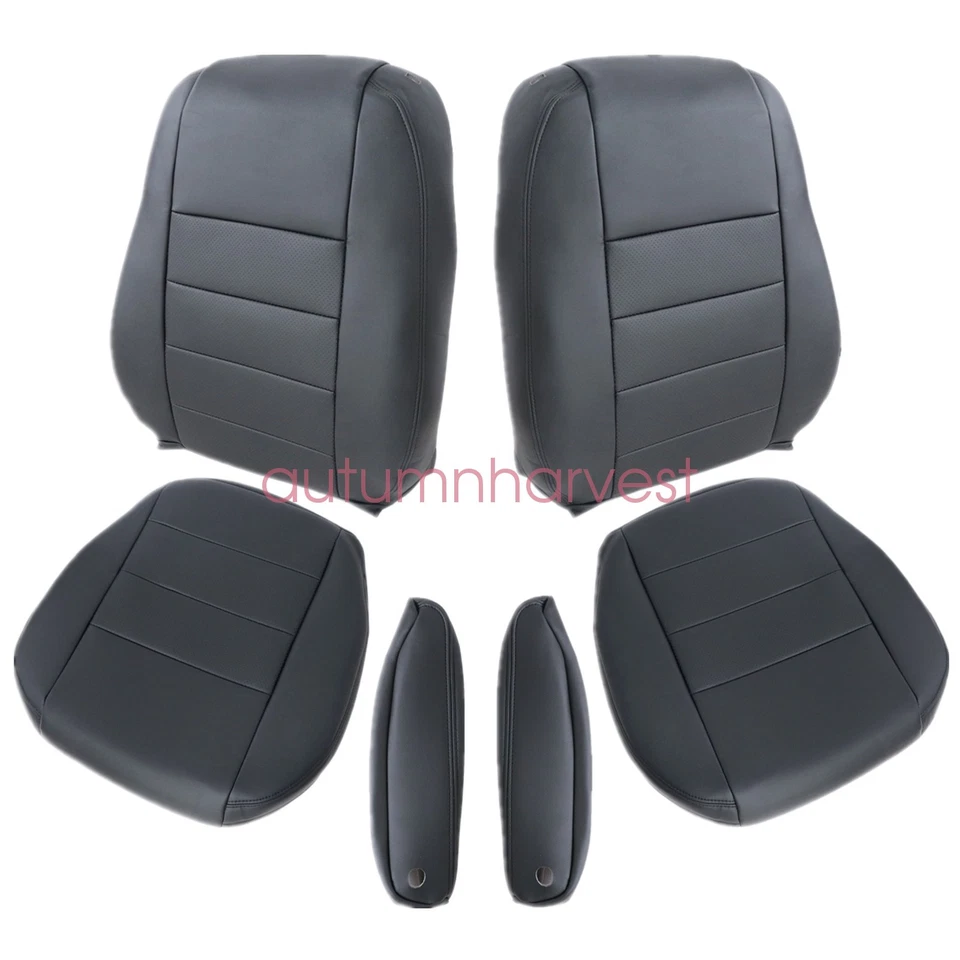 Cubierta de asiento delantera de cuero perforado negra para Land Rover LR3 Discovery 3 2005-2009 Foto 3 de 4