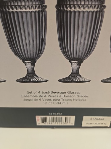 Vasos de bebidas heladas de campo italiano Mikasa Smoke cuatro nuevos en caja - Imagen 4 de 10