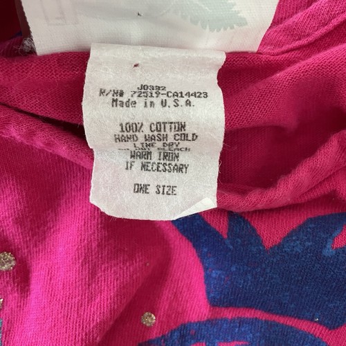 Vintage 90er Einheitsgröße T-Shirt rosa Ananas 100 % Baumwolle hergestellt in den USA funky Damen - Bild 7 von 8