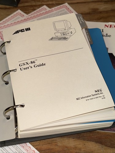 NEC APC III MS-DOS Owners Guide Manuals - Afbeelding 7 van 7