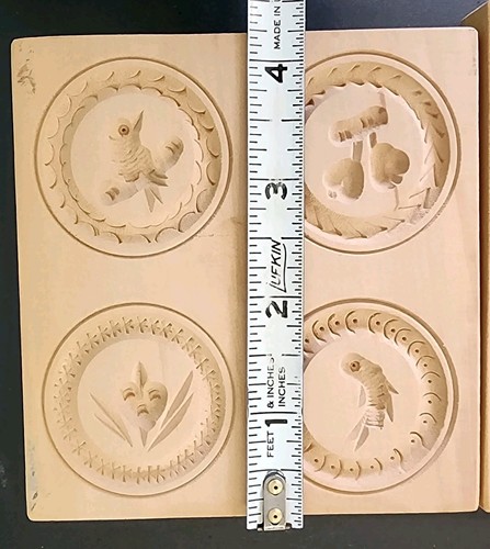 2 WOODEN Springerle Speculaas Butter Cookie Indentation Molds Hearts & Circles - Picture 7 of 8