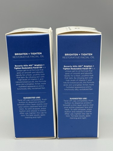Lot of 2 Beverly Hills MD Brighten & Tighten Restorative Facial Oil 1oz *New* - Picture 6 of 6