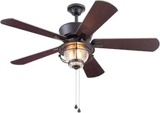 Harbor Breeze Merrimack II 52" Ceiling Fan, LED Light, Matte Bronze