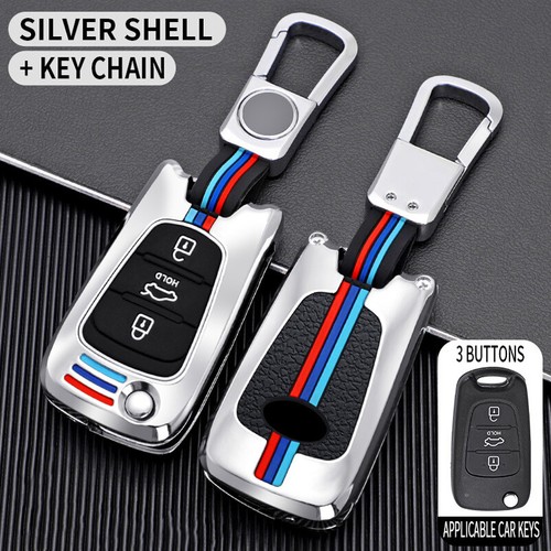 Zinc Alloy Flip Car Key Fob Case Cover Skin For KIA Rondo Sportage Soul Keychain - Picture 11 of 11