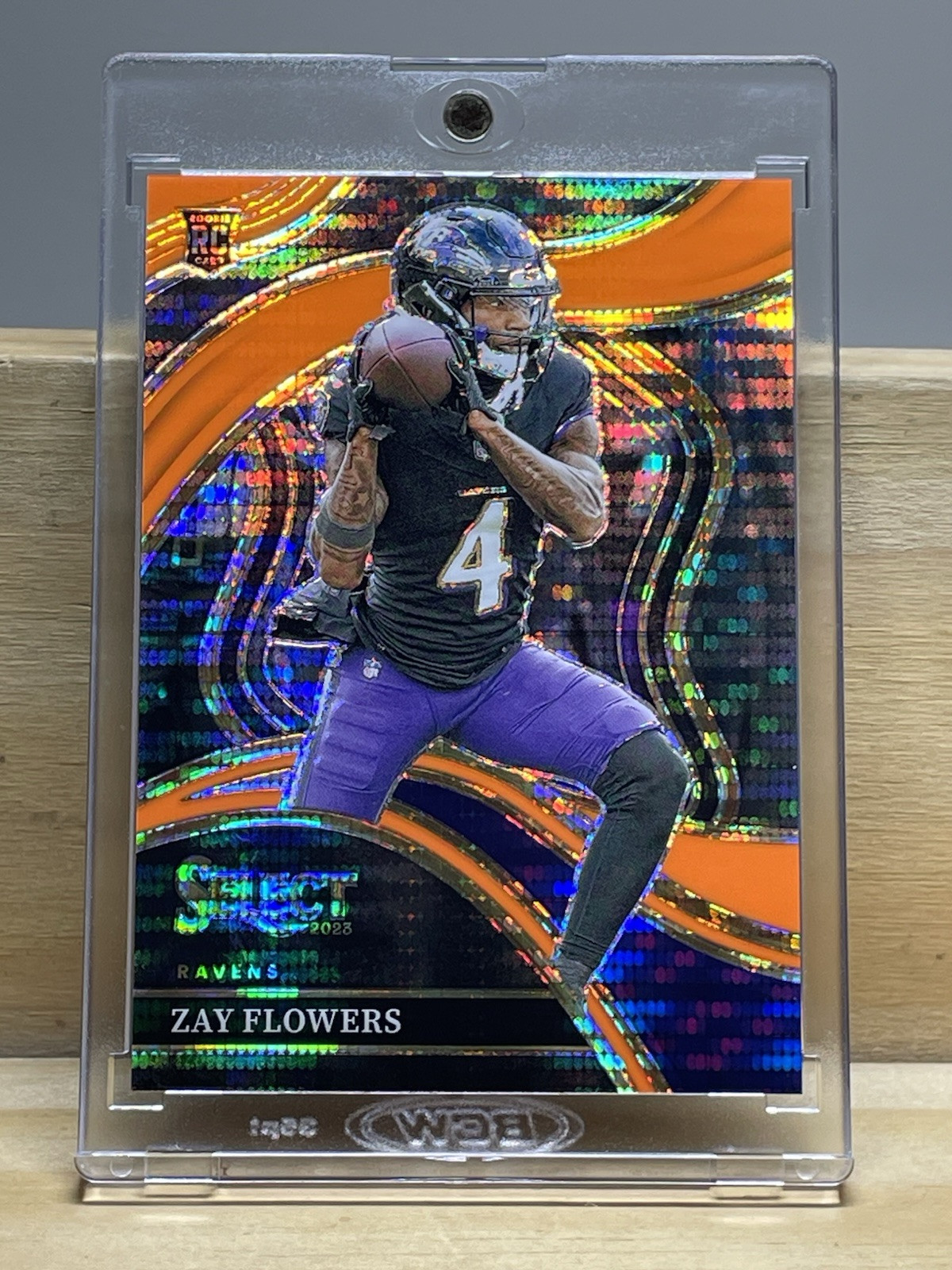 2023 Panini Select - Club Level Zay Flowers Rookie Neon Orange Pulsar /7