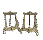 VINTAGE ANTIQUE SOLID BRASS FREE STANDING CLASSIC PICTURE FRAMES X 2