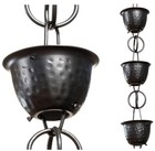 Aluminum Hammered Cup Rain Chain, 8.5 ft Black Powder Coated Aluminum Decorat...