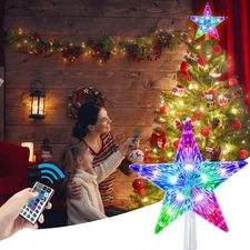 9-Inch Battery-Powered Color-Changing Tree Topper Light with Remote Controlle...