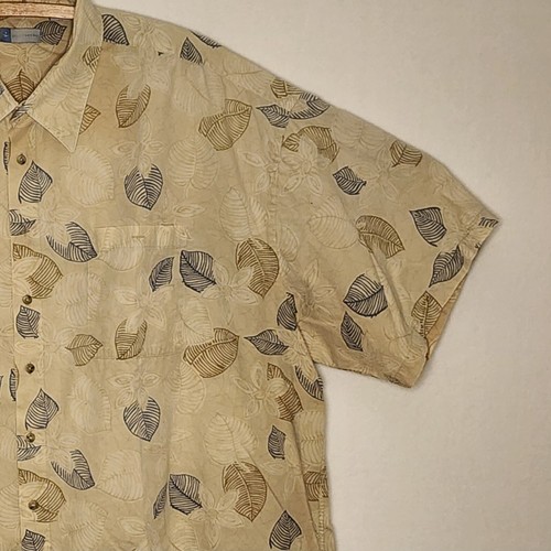 Half Moon Bay Leaf/Flower Print Short Sleeve Shirt Men's 4X (See Sm Spot in Pic) - Picture 2 of 12