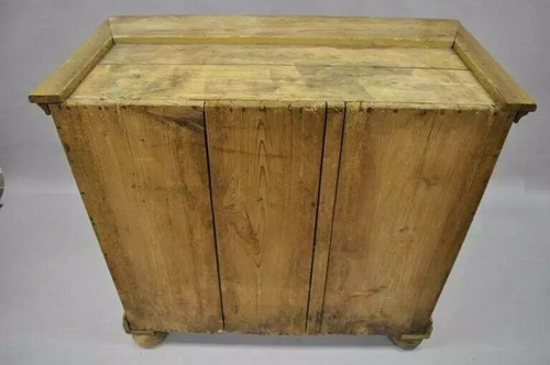 Antique Country French Neoclassical Putti Painted Pine Cupboard Cabinet Hutch - Picture 10 of 10