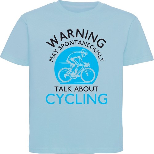 MAY SPONTANEOUSLY TALK ABOUT CYCLING KIDS T-SHIRT Bikes Fun Children's Top - Picture 17 of 18
