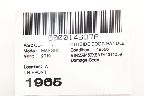 2014 - 2024 MASERATI GHIBLI FRONT LEFT SIDE OUTSIDE DOOR HANDLE OEM 68194121AC - Picture 11 of 11