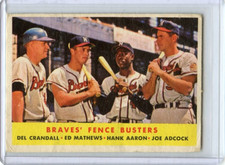 1958 Topps Braves Fence Busters Hank Aaron/ Eddie Mathews #351 ⭐️💥🎯 F/G