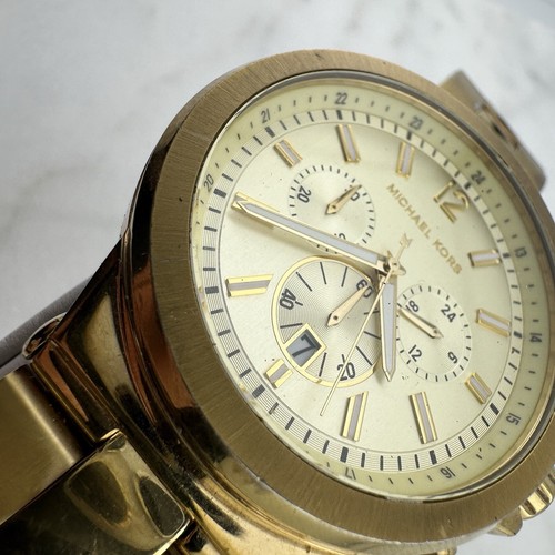Michael Kors Mens Dylan Chronograph Gold Tone S/S Watch MK8278, 7.5” New Battery - Picture 8 of 15
