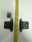 BOX OF 25 PAIRS Overlay Self-closing Partial Wrap Hinges  MATTE BLACK