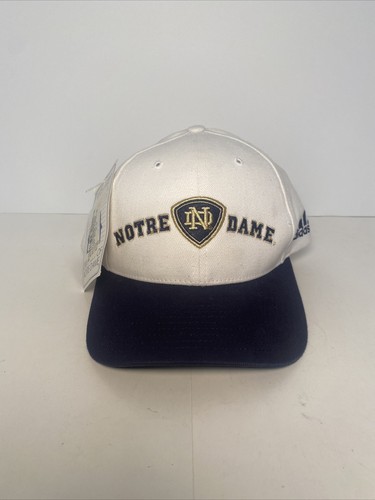 Adidas Notre Dame Fighting Irish Adjustable Strap White/Dark Blue Hat NEW TAGS - Picture 1 of 8